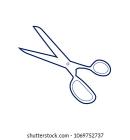 Scissors sign illustration. Vector. Flat style black icon on white.