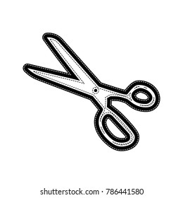 Scissors sign illustration. Vector. Flat style black icon on white.