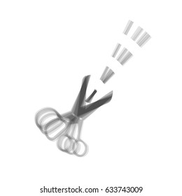 Scissors sign illustration. Vector. Gray icon shaked at white background.