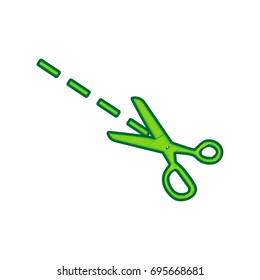 Scissors sign illustration. Vector. Lemon scribble icon on white background. Isolated