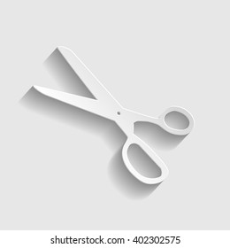 Scissors sign. Paper style icon