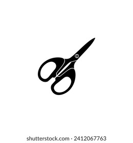 Silueta de tijeras, de estilo plano, puede utilizarse para pictograma, ilustración de arte, sitio web, aplicaciones, tipo de logotipo o elemento de diseño gráfico. Ilustración vectorial