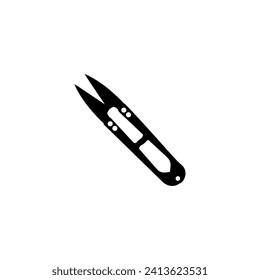 Scissors Silhouette, Flat Style, can use for Pictogram, Art Illustration, Website, Apps, Logo Type or Graphic Design Element. Vector Illustration