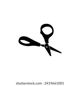 Scissors Silhouette, Flat Style, can use for Pictogram, Art Illustration, Website, Apps, Logo Type or Graphic Design Element. Vector Illustration