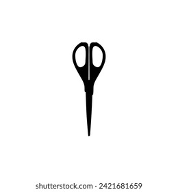 Silueta de tijeras, de estilo plano, puede utilizarse para pictograma, ilustración de arte, sitio web, aplicaciones, tipo de logotipo o elemento de diseño gráfico. Ilustración vectorial