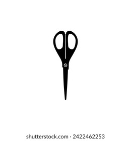 Silueta de tijeras, de estilo plano, puede utilizarse para pictograma, ilustración de arte, sitio web, aplicaciones, tipo de logotipo o elemento de diseño gráfico. Ilustración vectorial