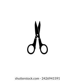 Silueta de tijeras, estilo plano, se puede utilizar para pictograma, ilustración de arte, sitio web, aplicaciones, tipo de logotipo o elemento de diseño gráfico. Ilustración vectorial