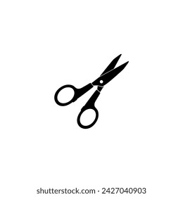 Silueta de tijeras, estilo plano, se puede utilizar para pictograma, ilustración de arte, sitio web, aplicaciones, tipo de logotipo o elemento de diseño gráfico. Ilustración vectorial