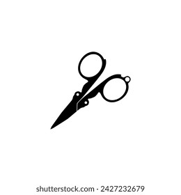 Scissors Silhouette, Flat Style, can use for Pictogram, Art Illustration, Website, Apps, Logo Type or Graphic Design Element. Vector Illustration