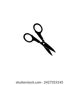Scissors Silhouette, Flat Style, can use for Pictogram, Art Illustration, Website, Apps, Logo Type or Graphic Design Element. Vector Illustration