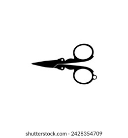 Silueta de tijeras, estilo plano, se puede utilizar para pictograma, ilustración de arte, sitio web, aplicaciones, tipo de logotipo o elemento de diseño gráfico. Ilustración vectorial