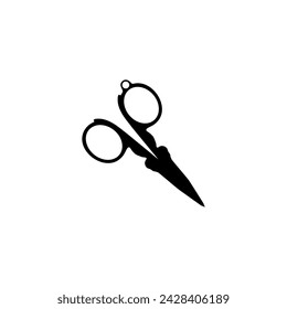 Scissors Silhouette, Flat Style, can use for Pictogram, Art Illustration, Website, Apps, Logo Type or Graphic Design Element. Vector Illustration