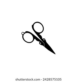 Silueta de tijeras, estilo plano, se puede utilizar para pictograma, ilustración de arte, sitio web, aplicaciones, tipo de logotipo o elemento de diseño gráfico. Ilustración vectorial