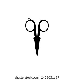Scissors Silhouette, Flat Style, can use for Pictogram, Art Illustration, Website, Apps, Logo Type or Graphic Design Element. Vector Illustration