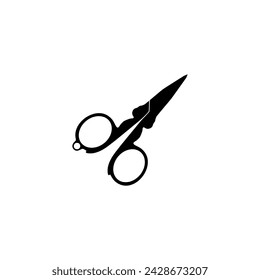 Scissors Silhouette, Flat Style, can use for Pictogram, Art Illustration, Website, Apps, Logo Type or Graphic Design Element. Vector Illustration