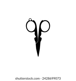 Scissors Silhouette, Flat Style, can use for Pictogram, Art Illustration, Website, Apps, Logo Type or Graphic Design Element. Vector Illustration