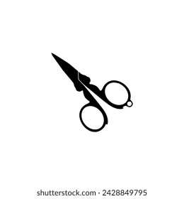 Scissors Silhouette, Flat Style, can use for Pictogram, Art Illustration, Website, Apps, Logo Type or Graphic Design Element. Vector Illustration