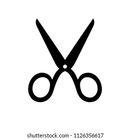 Scissors silhouette icon. Black and white vector illustration on isolated background No. 2