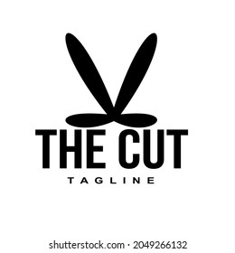 Tira el logo del vector de imagen de silueta y el texto EL CUT. adecuado para aplicaciones de editor.