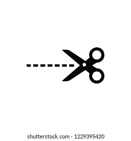 Scissors silhouette on the white background