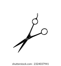 Scissors Silhouette for Pictogram, Art Illustration, Website, Apps, Logo Type or Graphic Design Element. Vector Illustration
