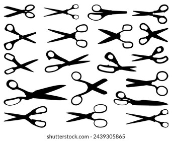 Scissors silhouette vector art white background