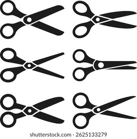 Scissors Silhouette Vector Set – School Supplies Collection for Back to School