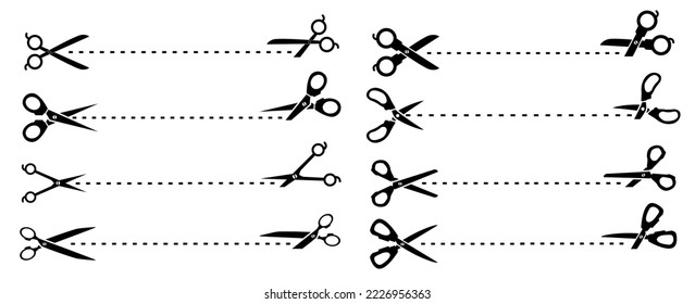 scissors silhouttes flat style isolated 

on white
