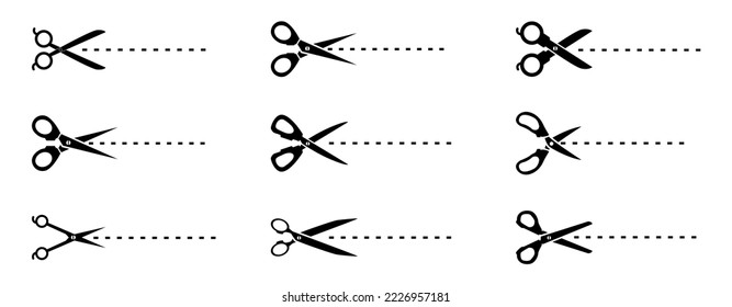 scissors silhouttes flat style isolated 

on white
