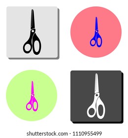 Scissors. simple flat vector icon illustration on four different color backgrounds