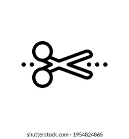 Scissors, simple icon or logo. Black icon on white background