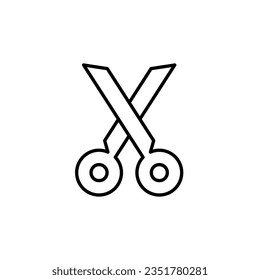 Scissors Simple Outline Sign. Suitable for books, stores, shops. Editable stroke in minimalistic outline style. Symbol for design 