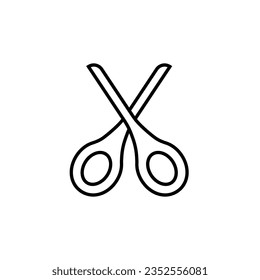 Scissors Simple Outline Symbol for Web Sites. Suitable for books, stores, shops. Editable stroke in minimalistic outline style. Symbol for design 