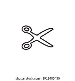 Scissors simple thin line icon vector illustration