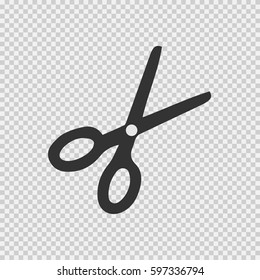 Scissors simple vector icon eps 10 on transparent background.