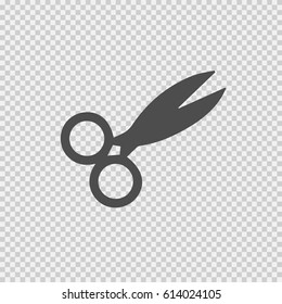 Scissors simple vector icon eps 10 on transparent background.