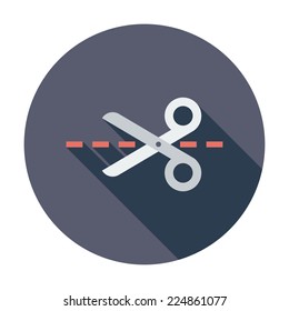 Scissors. Single flat color icon. Vector illustration.