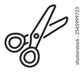 Scissors single line icon, black editable stroke, simple vector monochrome pictogram, haircut and grooming illustration