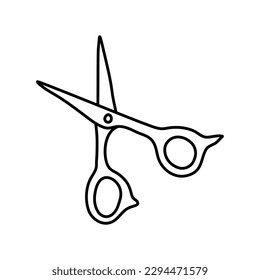 Scissors sketch. Hairdresser shears tool. Vector illustration isolated in white background