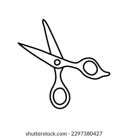 Scissors sketch. Hairdresser shears tool. Vector illustration isolated in white background