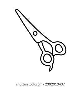 Scissors sketch. Hairdresser shears tool. Vector illustration isolated in white background