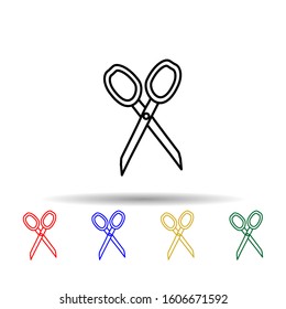 scissors sketch multi color style icon. Simple thin line, outline vector of education icons for ui and ux, website or mobile application