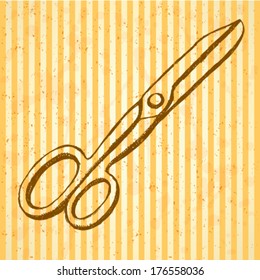 Scissors sketch, vector background 