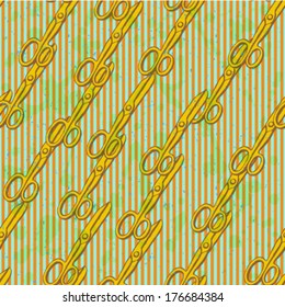 Scissors sketch, vector seamless pattern 