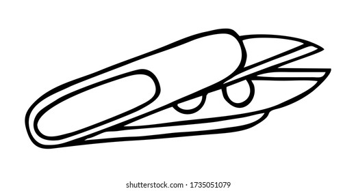 SCISSORS SNIPPERS FOR THREADS ON A WHITE BACKGROUND IN A VECTOR