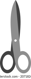 Scissors standard size closed isolated vector graphic icon or illustration