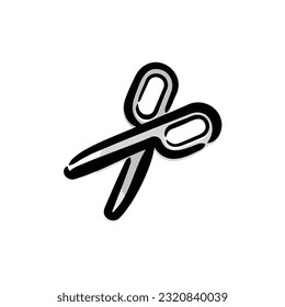 Scissors - Stationery icon (Hand-drawn line, colored version)