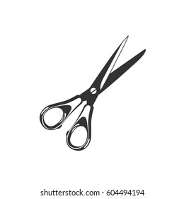 scissors, stationery, icon, vector illustration 