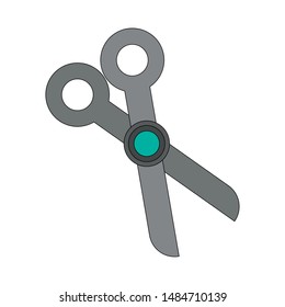 scissors steel stationery tool isolated cartoon vector illustration graphic design