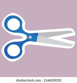 Scissors sticker illustration